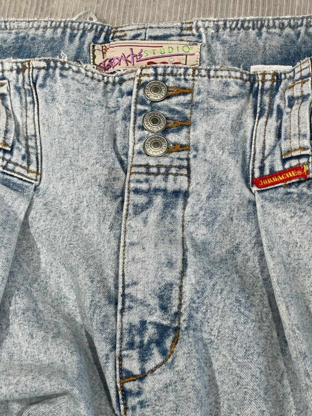 Vtg 80s Jordache Studio Acid Wash High Waisted Tapered Mom Jeans Women's Size 10 - Picture 8 of 12
